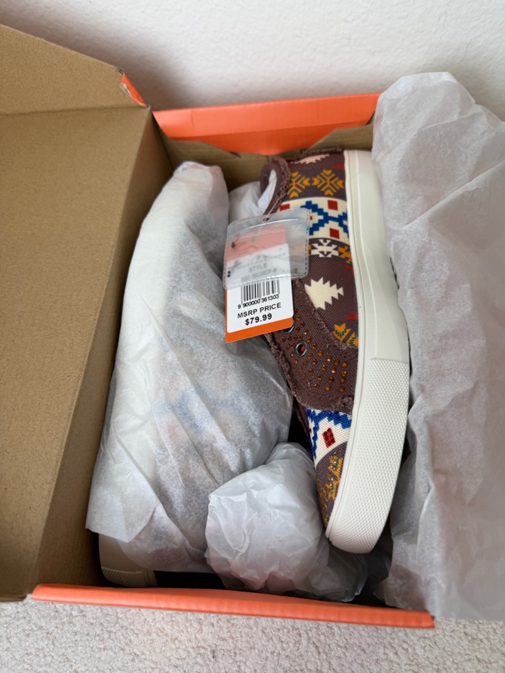 Montana West Brown Embelished Rhinestone Slip-On Sneakers NIB - Picture 5 of 9